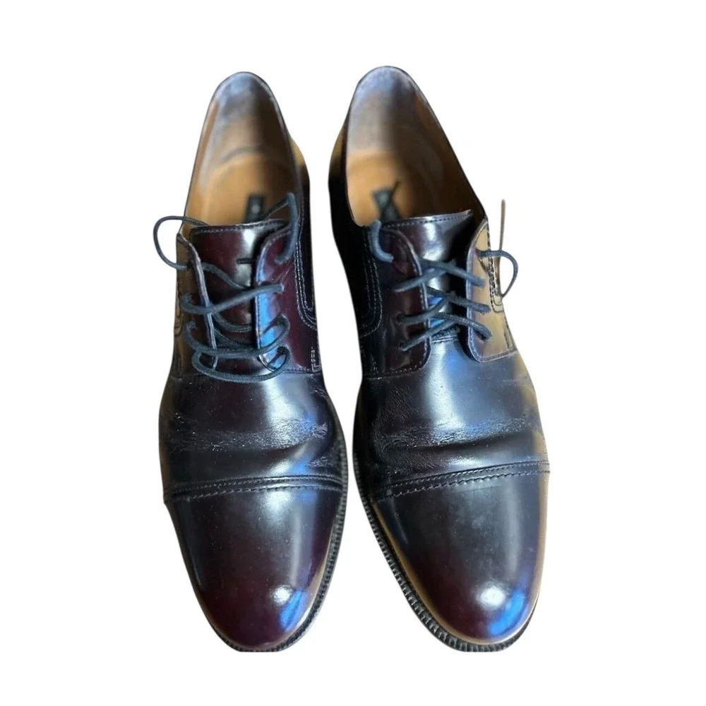 Bostonian Men's Leather Dress Shoes Burgundy Oxfords Lace‎ Up Size 10.5M
